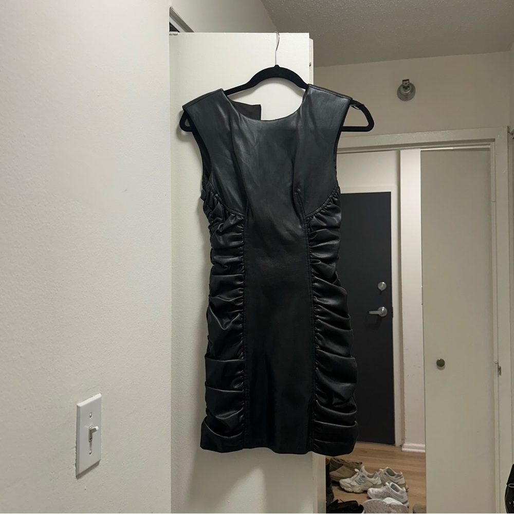 Zara Black Ruched Mini Dress